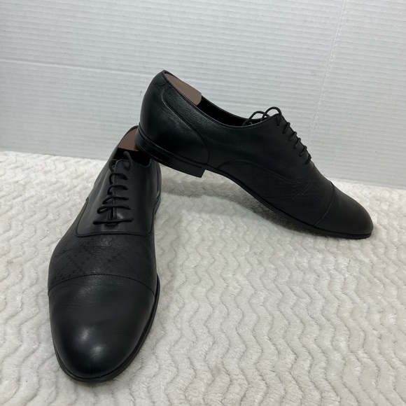 Gucci Men's Sz 11 US 12 Black Classic Leather Formal Cap Toe Slip on Oxford - Picture 10 of 16